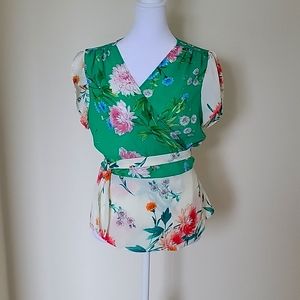 Chenault Wrap Blouse. Size Petite Large.